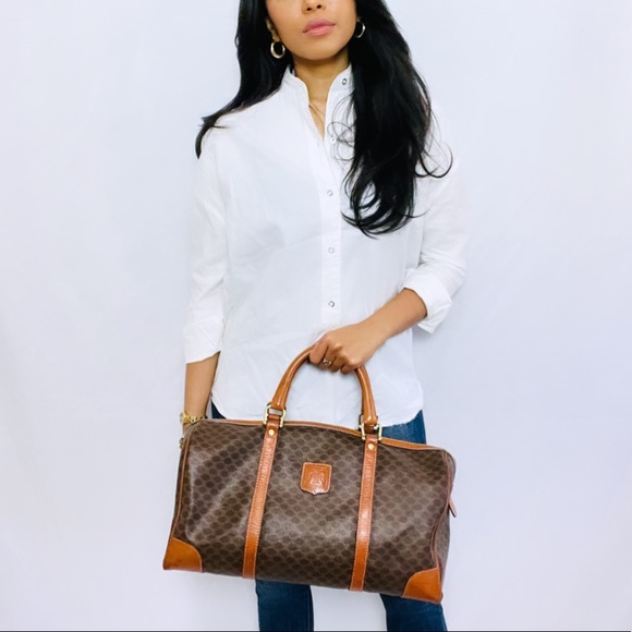 Celine | Authentic Brown Macadam Triomphe Canvas Travel Overnight Duffle Bag - Picture 13 of 13